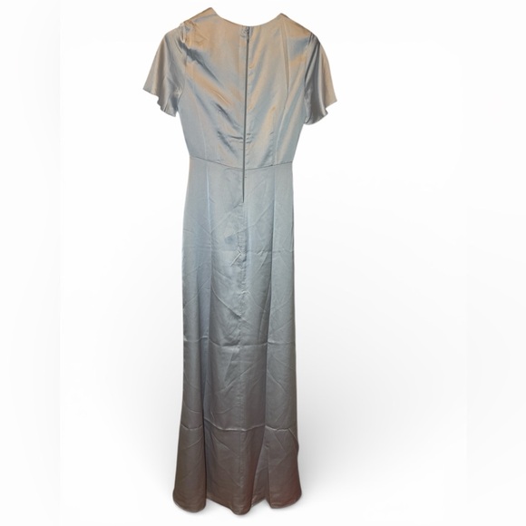 Show Me Your MuMu Rome Twist Gown Lilac Satin Romantic Feminine Flutter Small - Picture 2 of 6